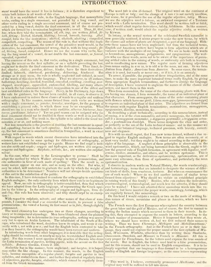 Introduction page of Noah Webster's American Dictionary, 1828
